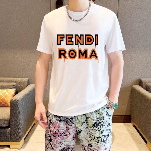 [FENDI] (Fat Gospel) 2023 official website with the same style. World famous luxury brand. Summer men's double yarn pure cotton high quality - Image 6
