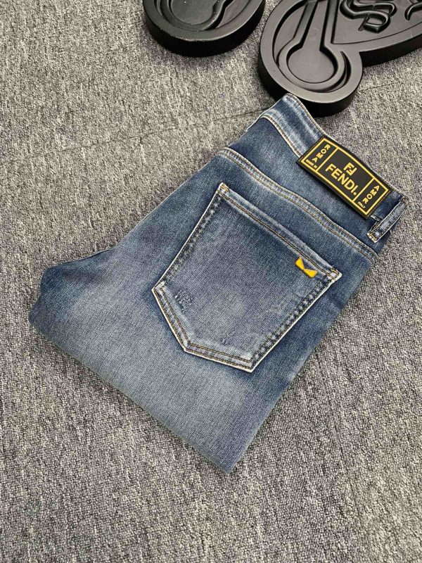 Fendi 2023 spring and summer new men's jeans The fabric has good elasticity. Exclusive sale, official website synchronization, fashion and elegance, heavy craft design - Image 10
