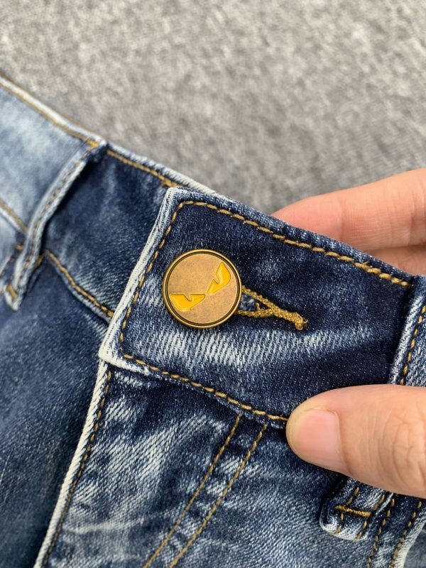 Fendi 2023 spring and summer new men's jeans The fabric has good elasticity. Exclusive sale, official website synchronization, fashion and elegance, heavy craft design - Image 7