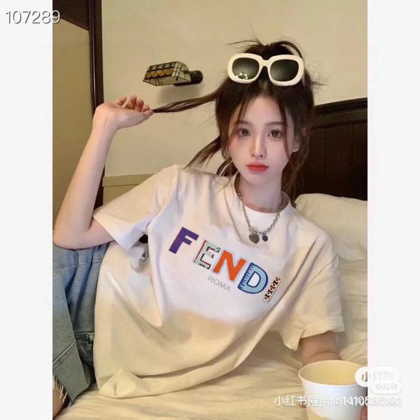 FENDI* high-quality printed body smock, made of custom-dyed 300g original fabric, foaming ?craft, loose oversize version, European version large version, same style for men and women