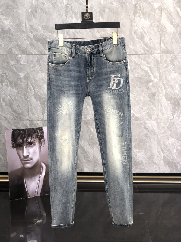 Fendi, exclusive background! high quality! Non-market currency! 2023 spring and summer new hot style jeans, imported custom fabrics, classic fit, classic jeans color, fabric with good elasticity and no deformation