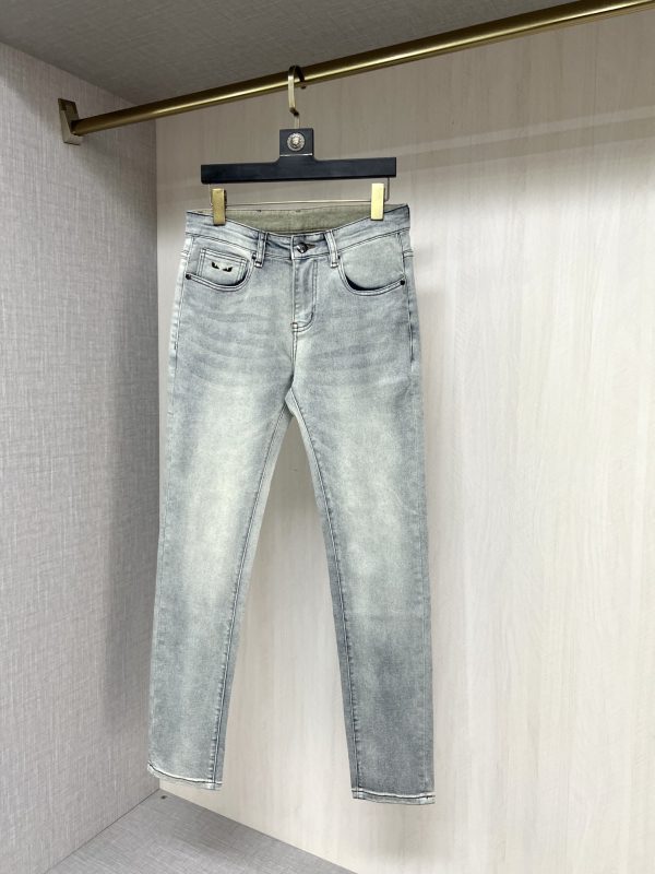Fendi23ss Spring New Collection! -fendi- Men's Casual Straight Retro Series Washed Washed Denim Pants