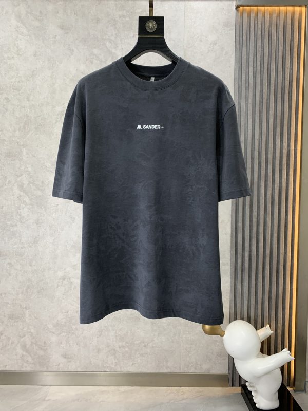 JIL Sander 2023 summer new drop-shoulder profile short-sleeved T-shirt, jacquard logo on the chassis, imported machine blessing, embroidery is exquisite and three-dimensional - Image 9
