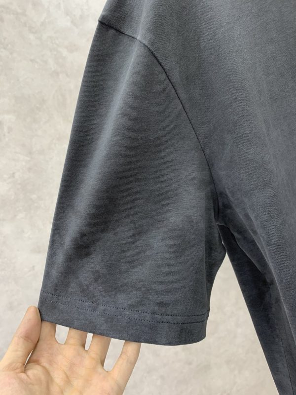 JIL Sander 2023 summer new drop-shoulder profile short-sleeved T-shirt, jacquard logo on the chassis, imported machine blessing, embroidery is exquisite and three-dimensional - Image 3