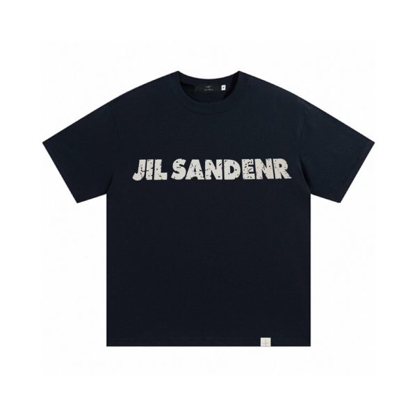 Arctertx/ Archeopteryx x JIL SANDER joint cooperation flocking foam printing gold thread embroidery casual short sleeves - Image 7