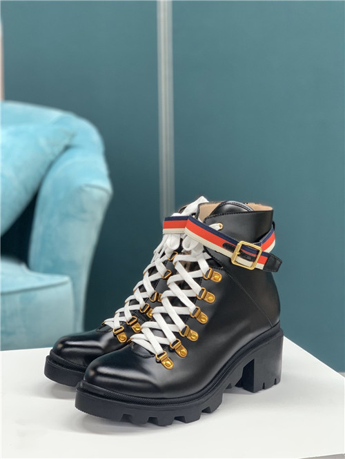 gucci trip leather ankle boots