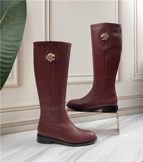 gucci leather boot with tiger head