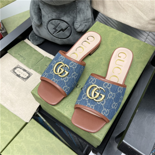 gucci denim platform slippers
