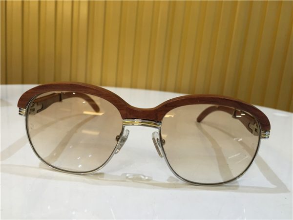 Cartier 1116679 Sunglasses In Silver Brown Gradient