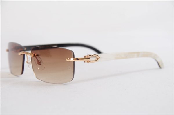 Cartier 3524012 White Buffalo Big Lens Sunglasses In Brown
