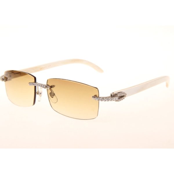 Cartier 3524012 White  Buffalo Big Lens Sunglasses In Silver