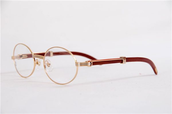 Cartier 7550178 55-22 Sandal Wood Eyeglasses In Gold