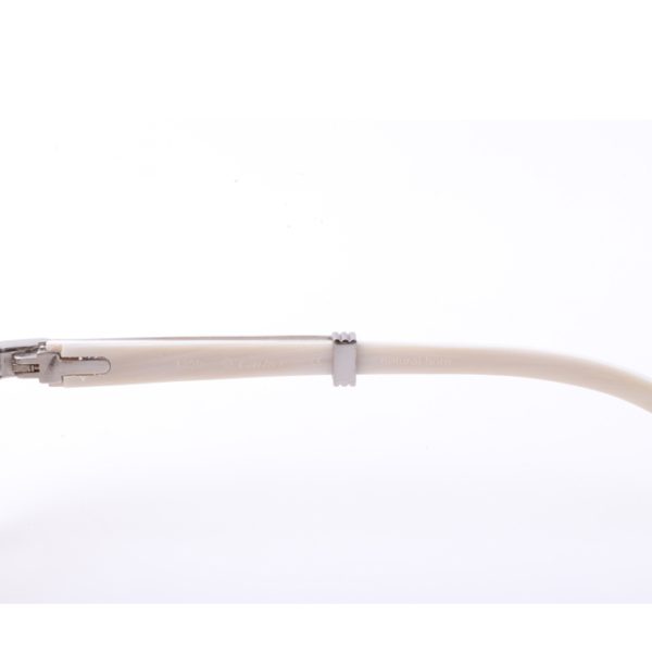 Cartier  7550178 55-22 New Full Diamond White Buffalo Sunglasses In Silver Brown - Image 7