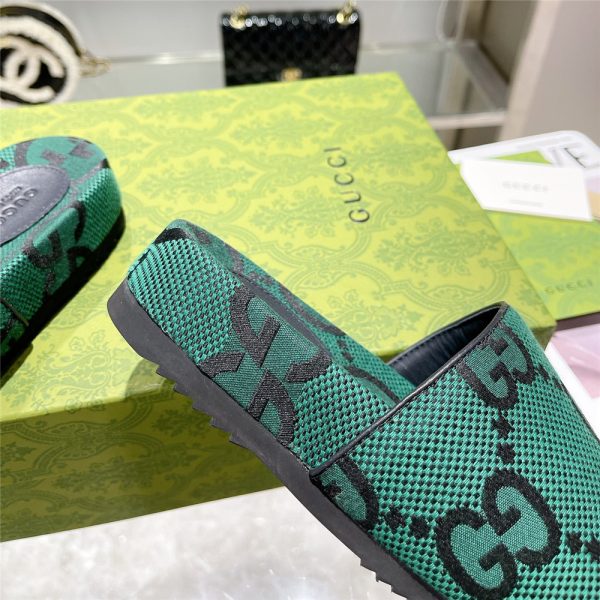 Gucci  Green GG Logo Slides - Image 9
