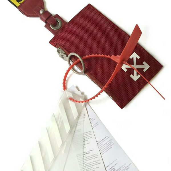 Off White Arrow Print Card Holder OF012(Red) - Image 3