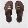 Gucci Slides And Thong Sandals For Women Blue And Red Web