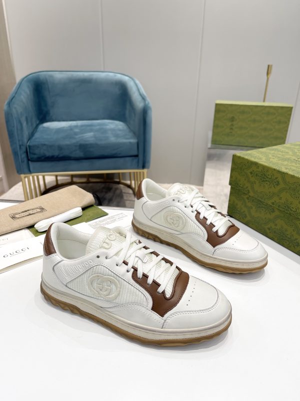 Gucci (MAC80) men's and women's shoes off-white full-grain calfskin
