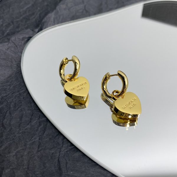Balenciaga  Engraved Heart Earrings - Image 3