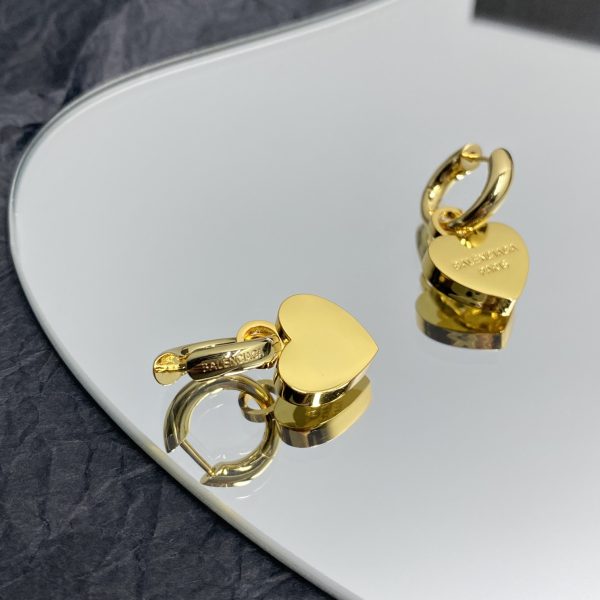 Balenciaga  Engraved Heart Earrings - Image 5