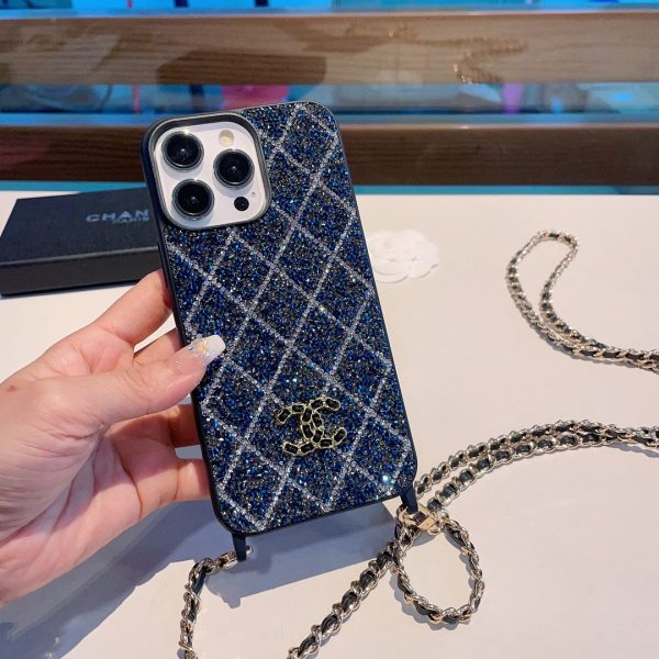 Chanel rhombus diamond case bingbing mobile phone case chain crossbody mobile phone case - Image 3