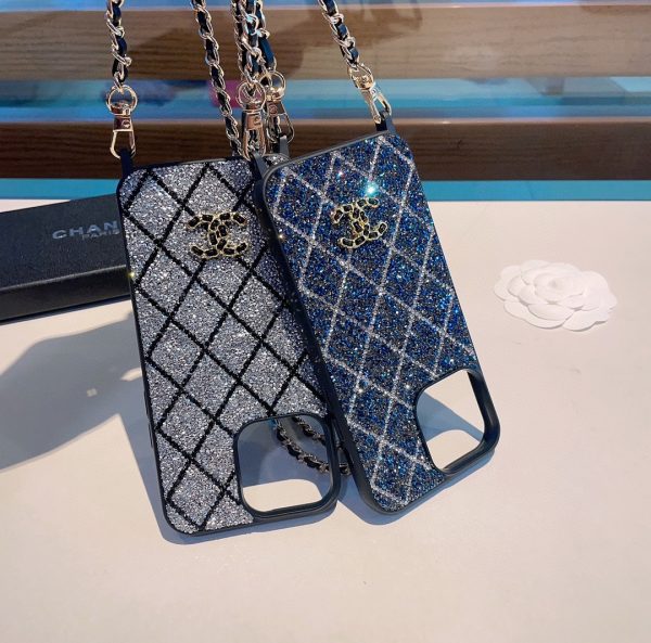Chanel rhombus diamond case bingbing mobile phone case chain crossbody mobile phone case - Image 5