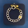Versace Ancient Greek Style Retro Personality Thick Chain Medusa Human Face Paperclip OT Clasp Bracelet
